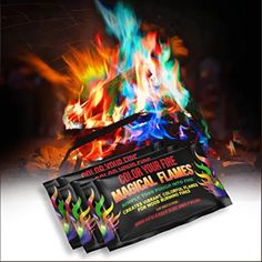 three packs of medical flanes sitting in front of a fire with flames coming out of them