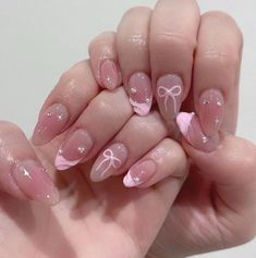 Hello welcome to my shop. I only use high-quality materials to create a luxurious nail press that you can trust to be strong and long-lasting. Hope you can find your favorite nails. My nails will last: Use adhesive sheets (provided with nail kit) for 1-2 days Use nail glue for 2-3 weeks. All nails can be reused multiple times if you take good care of them. If you would like a custom size, please fill out the personalization section under product options. If you're not sure how to measure your na Bow Nail Designs, Cute Pink Nails, Nails Inspired, Korean Nails, Acrylic Press On Nails, Blush Nails, Pretty Gel Nails, Really Cute Nails, Kawaii Nails