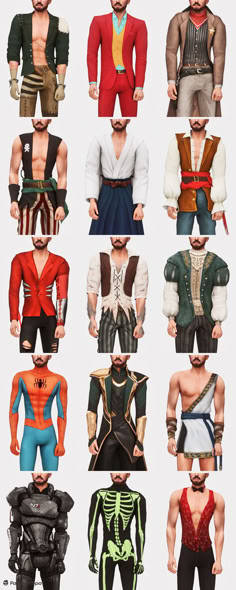 an image of many different types of clothes