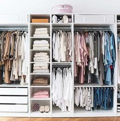 an image of a closet with clothes and other items on the shelves, which are labeled instagram