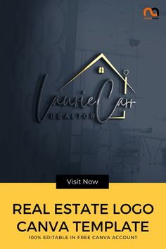 the real estate logo can be used as a business card or brochure for real estate