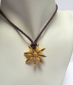 Star Anise Pendant - This beautiful and Special 14K solid Gold pendant Inlaid Diamonds . Handmade lock easy to wear! The pendant size is 30 mm. The pendant is 9gr 14k gold. The Cotton Chain . Free Shipping!! The necklace will be packed in a gift box and is ready to be given as a gift or kept for yourself. Your item will be shipped via registered air mail with tracking number. Please contact me with any questions or requests. Unique Gold Star-shaped Jewelry, Unique Gold Star Shaped Jewelry, Handmade Star-shaped Gold Necklace, Handmade Gold Star Necklace, Unique Yellow Gold Locket Necklace, Luxury Gold Star Necklace, Handmade Star-shaped Yellow Gold Necklaces, Handmade Yellow Gold Star Necklaces, Necklace Star