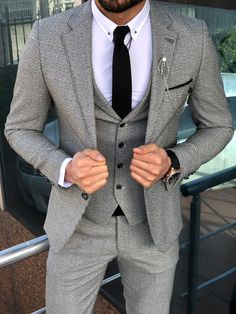 Sky Blue Suit, Grey Suit Men, Tailor Made Suits, Prom Suits For Men, Stylish Mens Suits, Classy Suits, Slim Suit, Grey Suit