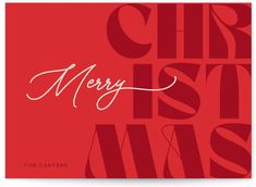 a red christmas card with the words merry on it