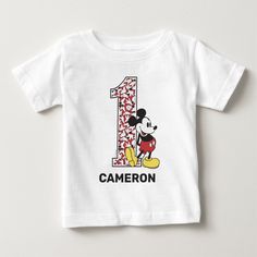 Celebrate your little boy's first birthday with this classic Mickey Mouse 1st Birthday shirt. Mickey Mouse 1st Birthday Shirt, 1st Birthday Shirt, Mickey Mouse 1st Birthday, 1st Birthday Boy, Classic Mickey Mouse, Disney Nursery, 1st Birthday Shirts, First Birthday Party Themes, Disney Birthday