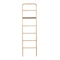 a tall wooden ladder against a white background