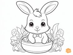 illustration of Cute kawaii Easter coloring Easter Season, Cute Kawaii