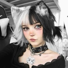 E Girl Makeup, Cute Makeup Looks, Cosplay Makeup, Cat Girl, Girls Makeup, Aesthetic Hair