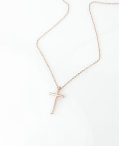 Cross necklace, Rose Gold Cross, Cross Necklace Women, Dainty Gold cross, Simple Gold Cross Necklace, Gift for Her, Gifts for Women Rose gold cross necklace D E T A I L S: * Rose gold plated cross pendant 13mm x 23mm * Rose gold plated chain * Lobster Clasp Closure SHIPPING: *Free domestic shipping on all orders PACKAGING: *All pieces come beautifully packaged, perfect for gift giving. Find more to ❤️ here: http://etsy.com/shop/thejewelrystandard Rose Gold Crucifix Jewelry For Gifts, Rose Gold Cross Pendant Necklace For Gift, Rose Gold Cross Necklace For Gift, Rose Gold Crucifix Necklace As Gift, Dainty Rose Gold Crucifix Necklace, Rose Gold Cross Necklace As A Gift, Rose Gold Clavicle Chain Cross Jewelry, Gift Rose Gold Crucifix Cross Necklace, Rose Gold Cross Jewelry With Adjustable Chain