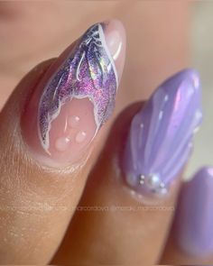 #uñassirena #uñasrelieve #uñasmorada #uñasefectaconcha Uñas Ideas, Uñas Acrilicas, Nail Art Galleries, Nail Decorations, Nails Ideas, Nails Design, Trendy Nails