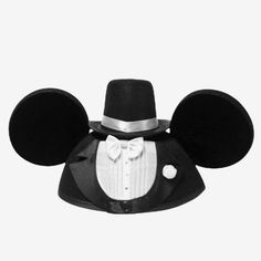 Disney Collection Mickey Hat For Adult. Limited Release/Original Mens Mickey Ears Hat, Mickey Hat, Ear Hats, Mickey Ears, Disney Accessories, Accessories Hats, White Black, Mens Accessories, Black White