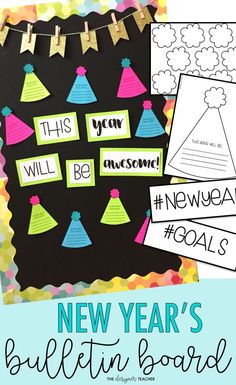 new year's bulletin board with the text, this year will be awesome for students