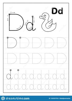 Letter D Tracing Worksheets Letter D Tracing, D Worksheet, Tracing Alphabet Letters, Letter Tracing Printables, Number Tracing Worksheets, Letter D Worksheet, Letter B Worksheets, Worksheet For Preschool, Tracing Alphabet