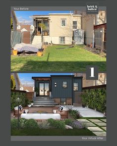 the before and after pictures of a small house