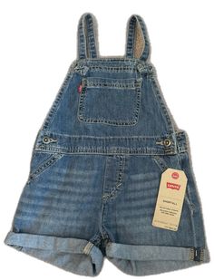 Casual Cotton Shortalls For Playwear, Blue Denim Bottoms For Playwear, Spring Casual Playwear Shortalls, Casual Spring Playwear Shortalls, Casual Spring Shortalls For Playwear, Levi's Casual Summer Shortalls, Levi's Casual Cotton Shortalls, Levi's Cotton Shortalls For Spring, Levi's Casual Shortalls With Pockets