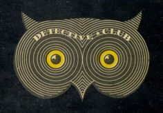 an owl with yellow eyes and the words,'different club'written on it