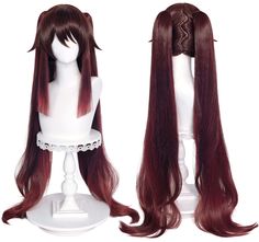 PRICES MAY VARY. 【Characters】- Wigs for brown pigtails hu tao hair characters. 【Material】 - Synthetic fibers. Can be re-styled or cut within 356°F, natural appearance with healthy satin sheen, good texture and soft touch. 【Thick Enough】- Will not reveal the built-in mesh to embarrassing you. Perfect for Halloween, daily, Cosplay Costume and other themed parties. 【Adjustable Size 】- Package included 1x Hu Tao wig + 2x ponytails + 2x elf ears + 1x cap. Package included a wig + a cap. The adjustmen Hu Tao Hair, Brown Pigtails, Anime Braids, Hu Tao Cosplay, Pigtail Wig, Harajuku Hair, Anime Wigs, Blue Wig, Cosplay Hair