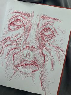 drawing sketch art pen ink red colors artistic sketches inspo artist artwork Red Ink Sketch, Red Ink Drawing, Red Sketch, Red Pen Art, Drawing With Red Pencil, Black And Red Pen Drawing, Red Drawing, Red Pen Sketch, Red Pen Drawings