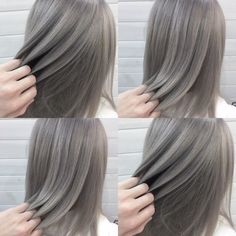 Blonde Asian Hair, Ash Gray Hair Color, Korean Hair Color, Wine Hair, Hair Catalog