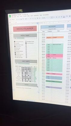 a computer screen with a calendar and timesheet on it's display area