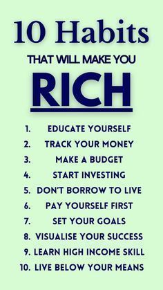 the ten habitts that will make you rich