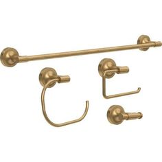 an image of brass bathroom accessories set