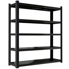 an empty black shelf on a white background