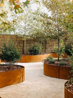 22" CorTen Flexible Steel Edging, Retaining Solutions, and CorTen Raised Garden Planters Euro Farmhouse, Modular Planter, Shed Inspiration, Garden Edge, Garden Transformation, Landscape Stairs, Steel Edging, Oak Meadow, Lily Garden