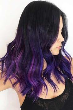 Dark Purple Hair Color Ideas, Purple Hair Color Ideas, Hair Color 2017, Purple Hair Color, Hair Color Plum, Dyed Hair Pastel, Ombre Blond