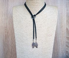 "Choker Necklace Lariat Tie Choker Leaf Choker Suede Wrap Necklace Long Tie Necklace Boho Choker Black Suede Necklace ~ Long Wrap Necklace with cord and pendants. - Made of beads and black colour suede cord, ~ Made with the utmost care to enjoy it as long as possible. All jewelries are are in stock and ready to be shipped within 1-2 business day from ordering to dispatch. Please note these times increase during Christmas & busy periods. 🌍 SHIPPING & DELIVERY This necklace is ready to ship world Handmade Lariat Choker Necklace As Gift, Adjustable Lariat Choker With Clavicle Chain, Handmade Lariat Necklace Gift, Adjustable Clavicle Chain Lariat Choker, Adjustable Lariat Choker As Gift, Lariat Choker With Adjustable Length Gift, Adjustable Long Clavicle Chain Choker, Adjustable Lariat Choker Necklace As Gift, Adjustable Length Lariat Choker Necklace As Gift