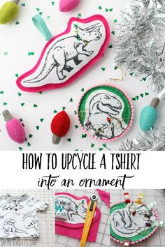 how to upcycle a tshirt into an ornament