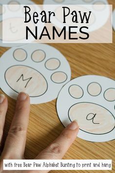 bear paw name puzzles with free printables for toddlers to practice letter recognition