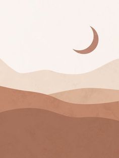 a desert scene with the moon in the sky