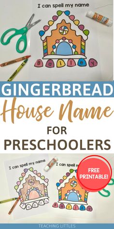 the gingerbread house name for preschoolers to color