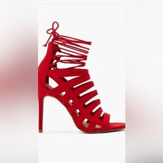 Brand New Super Sexy Strappy Sandals With High Heels. Never Worn And Comes With Box. Chic Red Sandals For Night Out, Trendy Red Sandals For Night Out, Trendy Heels With Red Sole For Night Out, Red High Heel Heels For Date Night, Red High Heels For Date Night, Red Heels, Shoe Dazzle, Strappy Sandals, Shoes Women Heels