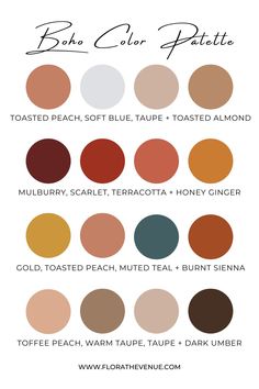 the fall color palette with different shades