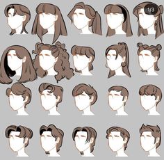 various hairstyles for women with long hair and ponytails on the sides, from front to back