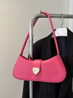 BagForLove - Minimalist Heart Embellished Single Strap Shoulder Bag Product Description Color Hot Pink Type Baguette Bag Bag Size Medium Strap Type Adjustable Pattern Type Plain Style Fashionable Composition 100% Polyurethane Material PU Leather Size Chart INCH CM Bag Length Bag Width Bag Height Handle Height 10.2 inch 2.4 inch 5.7 inch 11.2 inch Bag Length Bag Width Bag Height Handle Height 26 cm 6 cm 14.5 cm 28.5 cm Details Pictures Similar Products h2 { text-align: center; } /* æ¢è¡ */ li{ Chic Heart-shaped Shoulder Bag For Everyday, Pink Heart-shaped Everyday Bag, Chic Everyday Heart-shaped Shoulder Bag, Chic Everyday Shoulder Bag For Valentine's Day, Everyday Pink Heart-shaped Bag, Everyday Heart-shaped Bags, Valentine's Day Everyday Shoulder Bag, Everyday Rectangular Shoulder Bag For Valentine's Day, Everyday Bags For Valentine's Day