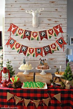 an image of a birthday party with food