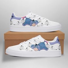 Eeyore Ss Custom Shoes 024 Lightweight construction with breathable mesh fabric provides a comfortable and flawless fit. Winnie The Pooh Eeyore, Fashion Tennis Shoes, Shoes Tennis, Cute Nike Shoes, Cute Nikes, Fashion Sneakers, Custom Shoes, Skate Shoes, Shoes Fashion