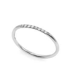 Mesmerizing in its structure, this ring features a row of absolutely captivating white diamonds laying on a delicate band. The diamonds are placed closely together so that they shine even brighter. This ring exudes elegance and brilliance! It can be customized with any stones of your choice. Check out our size chart to find the perfect size for you! All features can be customized! please contact us if you wish to make changes, we love making custom designs. All of our jewelry is carefully handmade in our atelier *HC diamond are all conflict free diamonds To order by phone click here>> +972(0)722991000 Letter Bracelet, Pendant Rings, Girls Earrings, Diamond Bracelets, Bracelet Collection, White Rose Gold, White Ring, Conflict Free Diamonds, Long Earrings