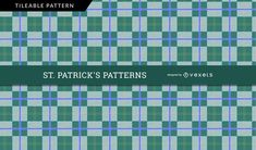 a green and blue plaid pattern with the words st patrick's patterns on it