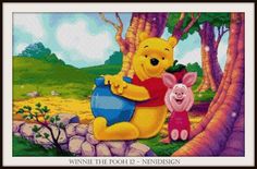 winnie the pooh and piglet cross stitch pattern by needlepoint designs, inc