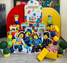 the lego movie themed birthday party is ready to be eaten