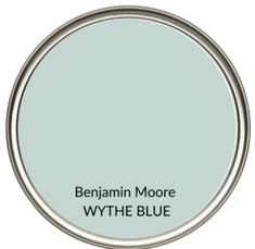 a paint can with the words, benjamin moore wythe blue on it