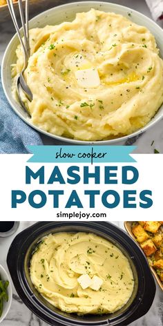 Best Thanksgiving Side Dishes Crockpot, Holiday Potatoes, Crockpot Sides, Slow Cooker Mashed Potatoes, Baked Brisket, Mashed Potatoes Recipe Easy, Crockpot Mashed Potatoes, Thanksgiving Dish, Thanksgiving Potluck