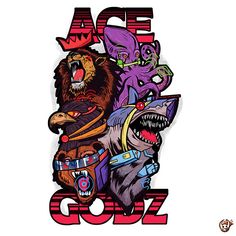 an image of some cartoon characters on the back of a t - shirt that says ace roz