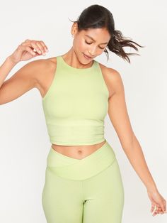 Light Support PowerChill Longline Sports Bra Tank for Women | Old Navy Bra Tank Top, Bra Tank, Tank Top Bras, Shelf Bra, Cotton Lights, Long A Line, Pose Reference, Shoulder Straps, Old Navy