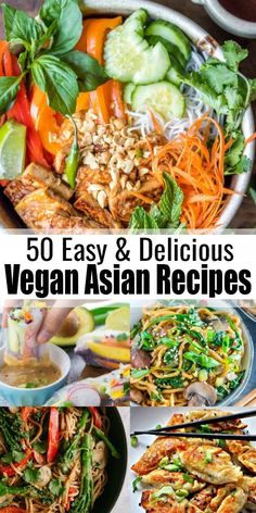 These 50 vegan Asian recipes will definitely make you drool! They’re packed with flavor and healthy and fresh ingredients! Take a culinary trip to Asia with us! Find more easy vegan recipes at veganheaven.org! #vegan #veganrecipes #vegetarian Vegetarian Asian, Thai Fried Rice, Vegan Pad Thai, Vegan Asian Recipes, Vegan Asian, Easy Asian Recipes, Summer Rolls, Vegan Dinner