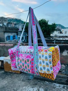 Cotton Quilted block print weekend bags 100% cotton fabric SIZE: medium : 16" x 8" x 8 " large : 18" x 9" x 9 Big Size :20" x 10" x 10" If You Want Bigger Size  We Have  the bags feature two pockets each on the outside :Color : Assorted & We Have More Color please Send me massage  : Quilted Padding great for weekend getaways, beach trips and as carry on bags while travelling Ask me for custom orders, personalized pouches or wholesale CARE: Machine wash separately in cold water Bohemian Duffle Bag For Overnight Trips, Bohemian Rectangular Duffle Bag For Overnight Trips, Bohemian Rectangular Bag For Overnight Trips, Rectangular Cotton Weekender Bag For Overnight Trips, Rectangular Cotton Weekender Bag For Travel, Rectangular Cotton Duffle Bag For Travel, Rectangular Weekender Bag For Overnight Trips, White Patchwork Travel Bag, Rectangular Duffle Bag For Overnight Trips